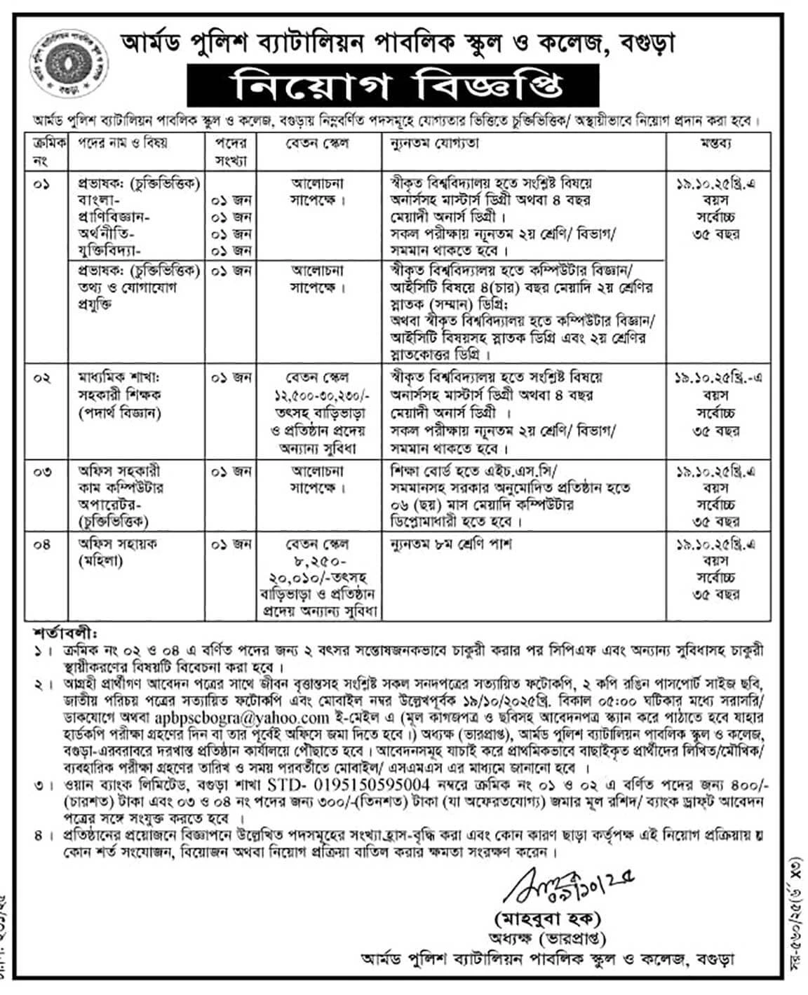 Bangladesh Police Job circular 2025
