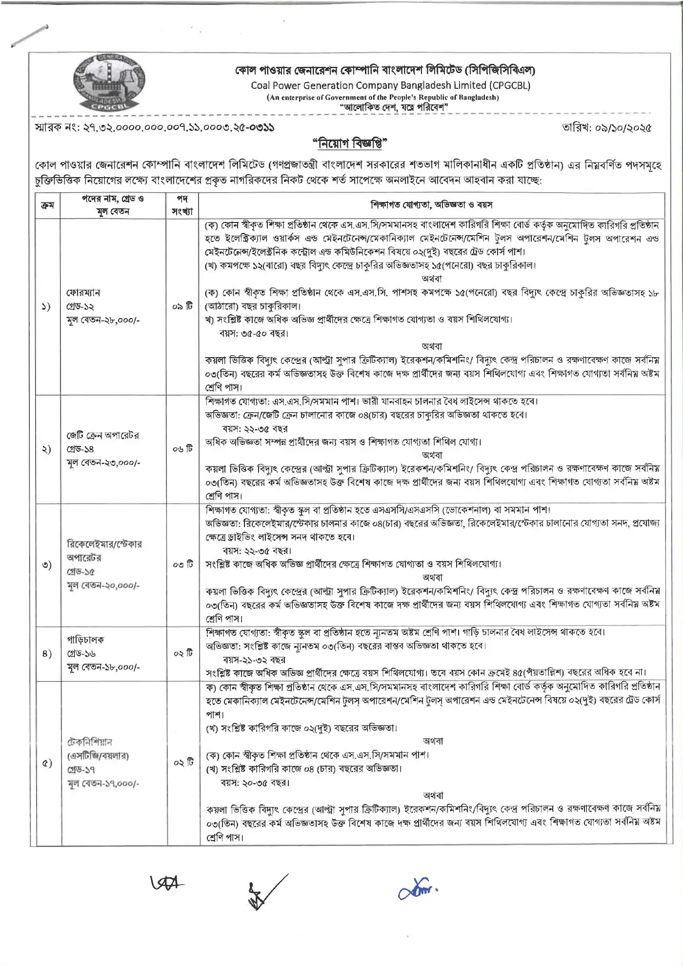 CPGCBL Career Opportunity 2025