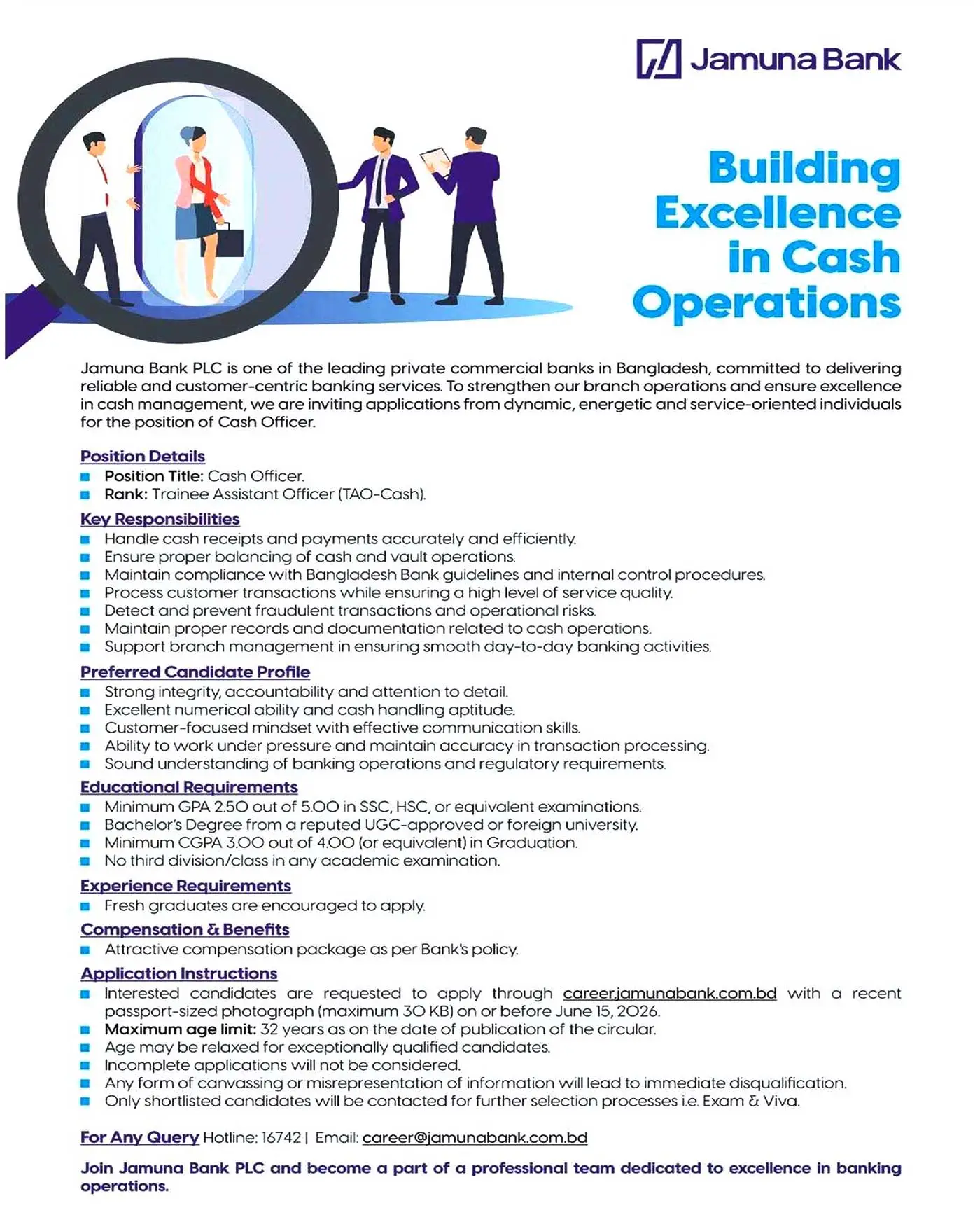 Jamuna Bank PLC Job Opportunities 2026