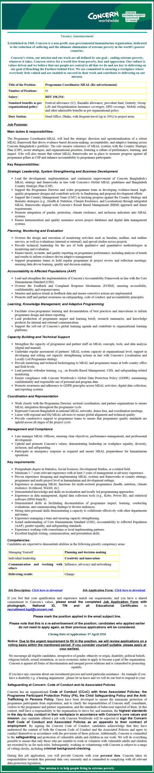 Concern Job Opportunities 2026