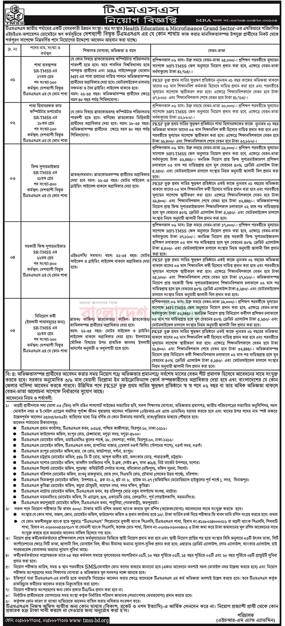 TMSS Job Opportunities 2026