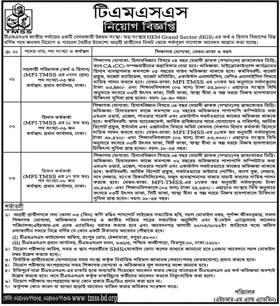 TMSS Job Opportunities 2026