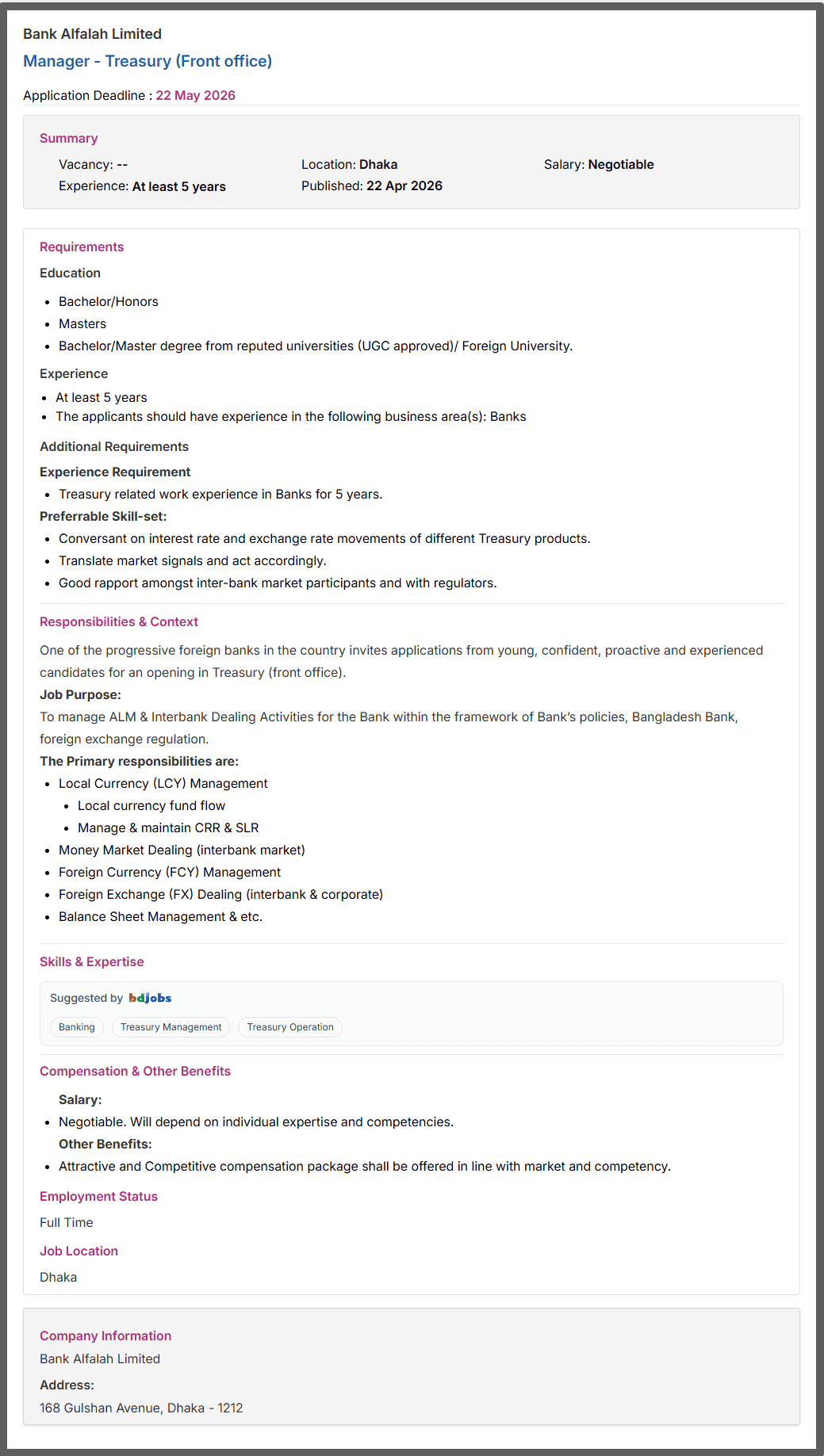 Bank Alfalah Job Opportunities 2026