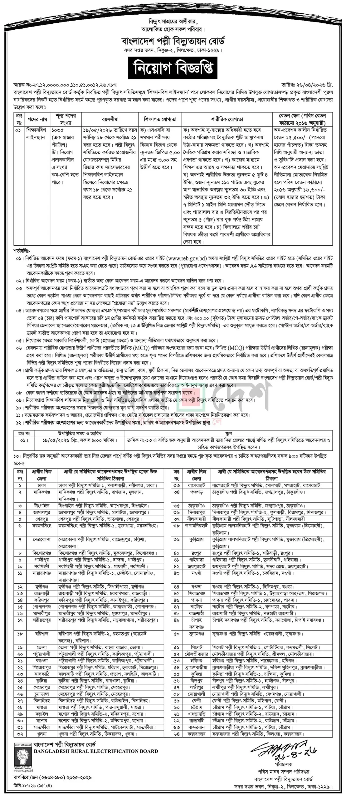Palli Bidyut Job Opportunities 2026