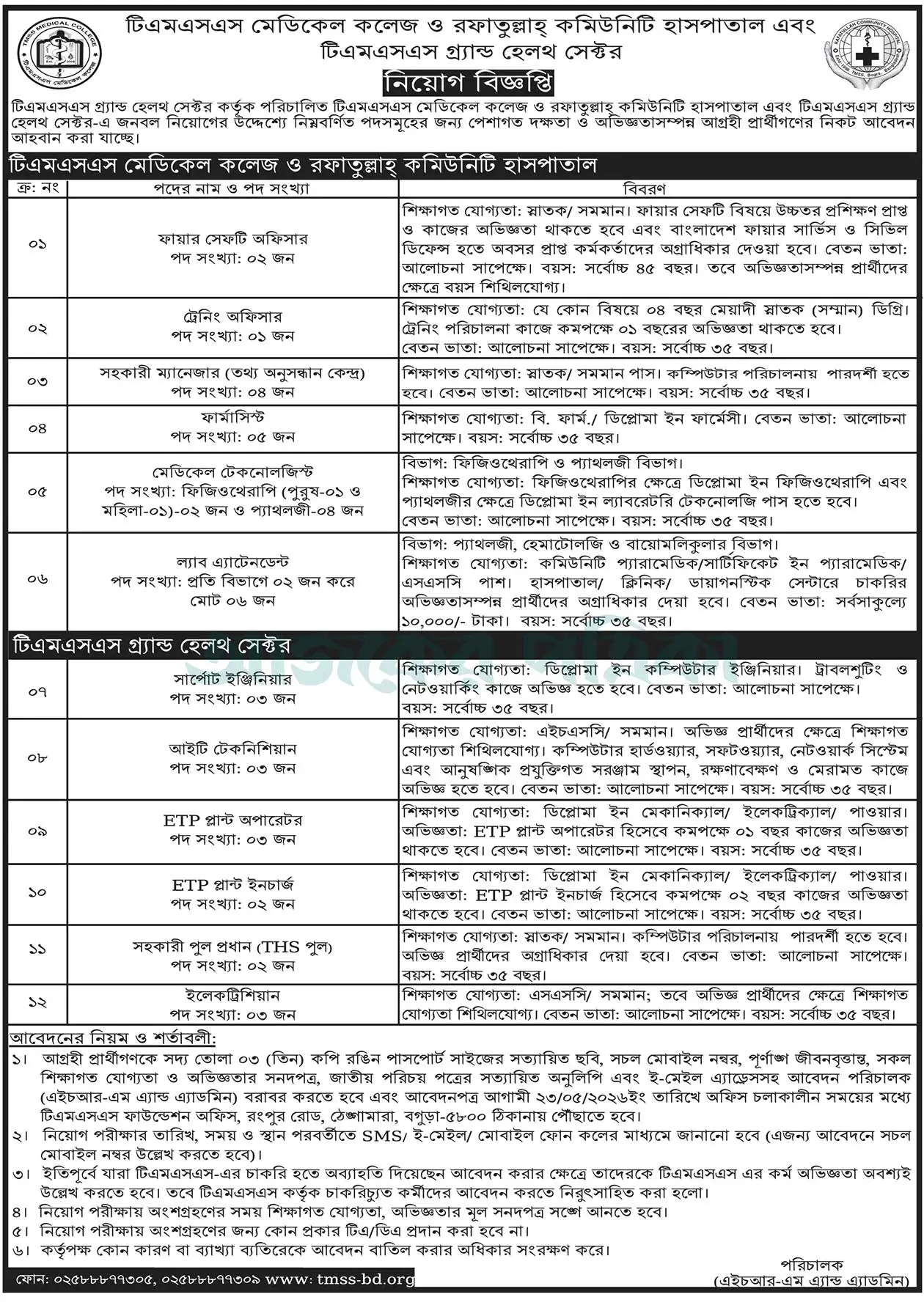 TMSS Job Opportunities 2026