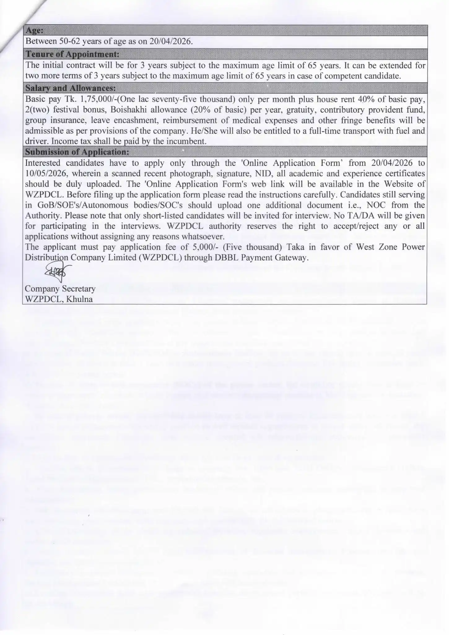 WZPDCL Job Opportunities 2026