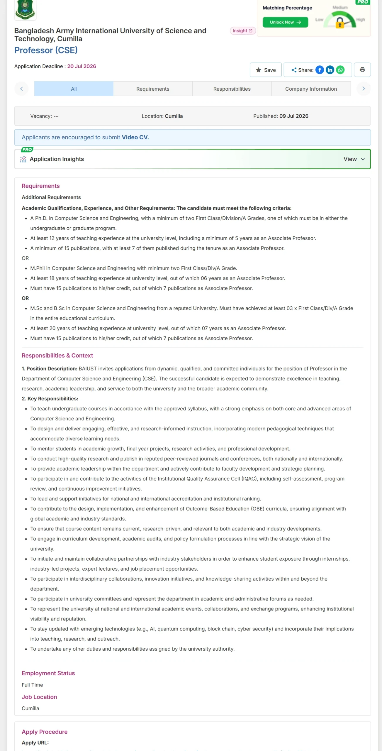 BAIUST Job Opportunities 2026
