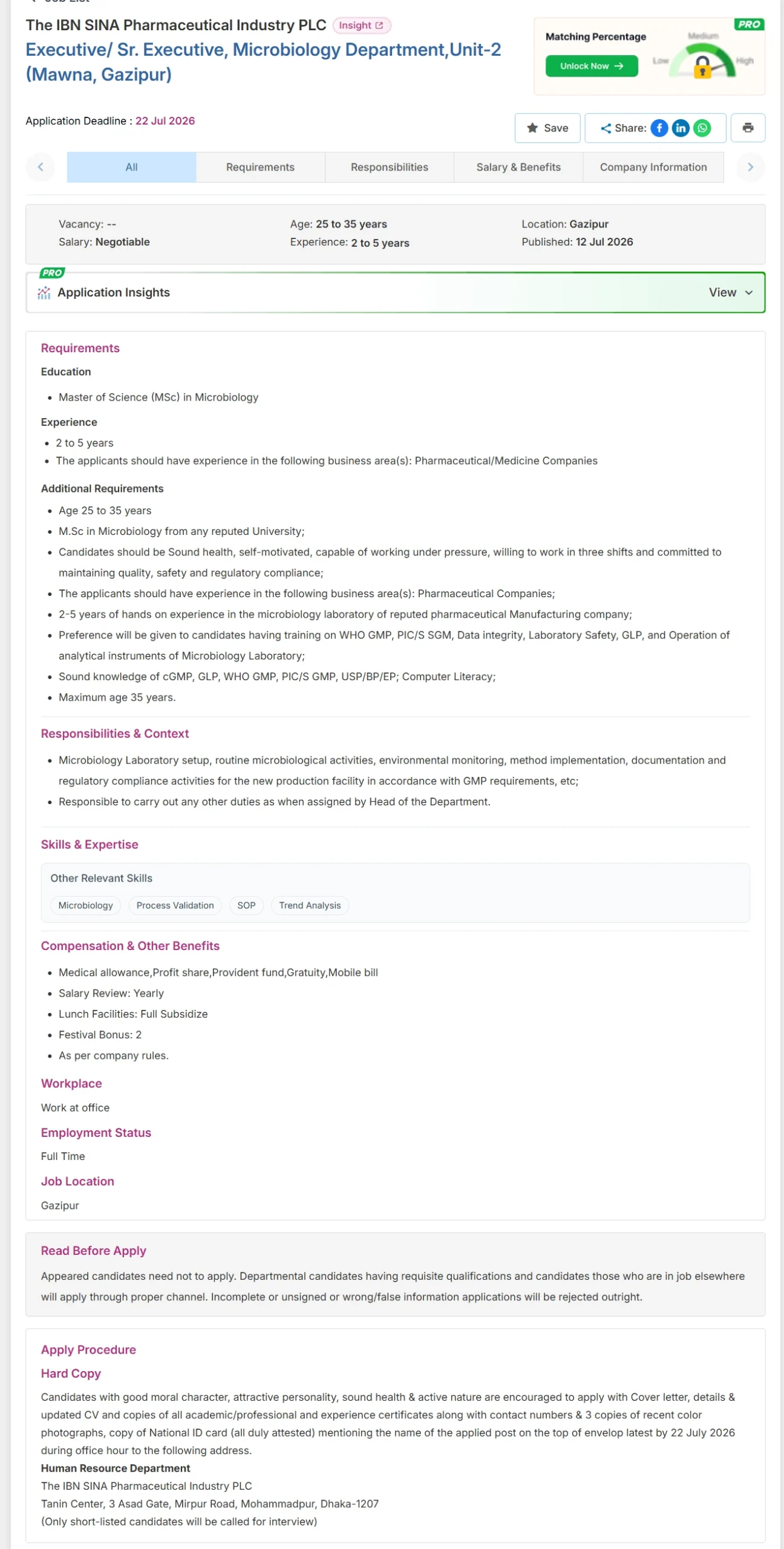 IBN SINA Pharma Job Opportunities 2026