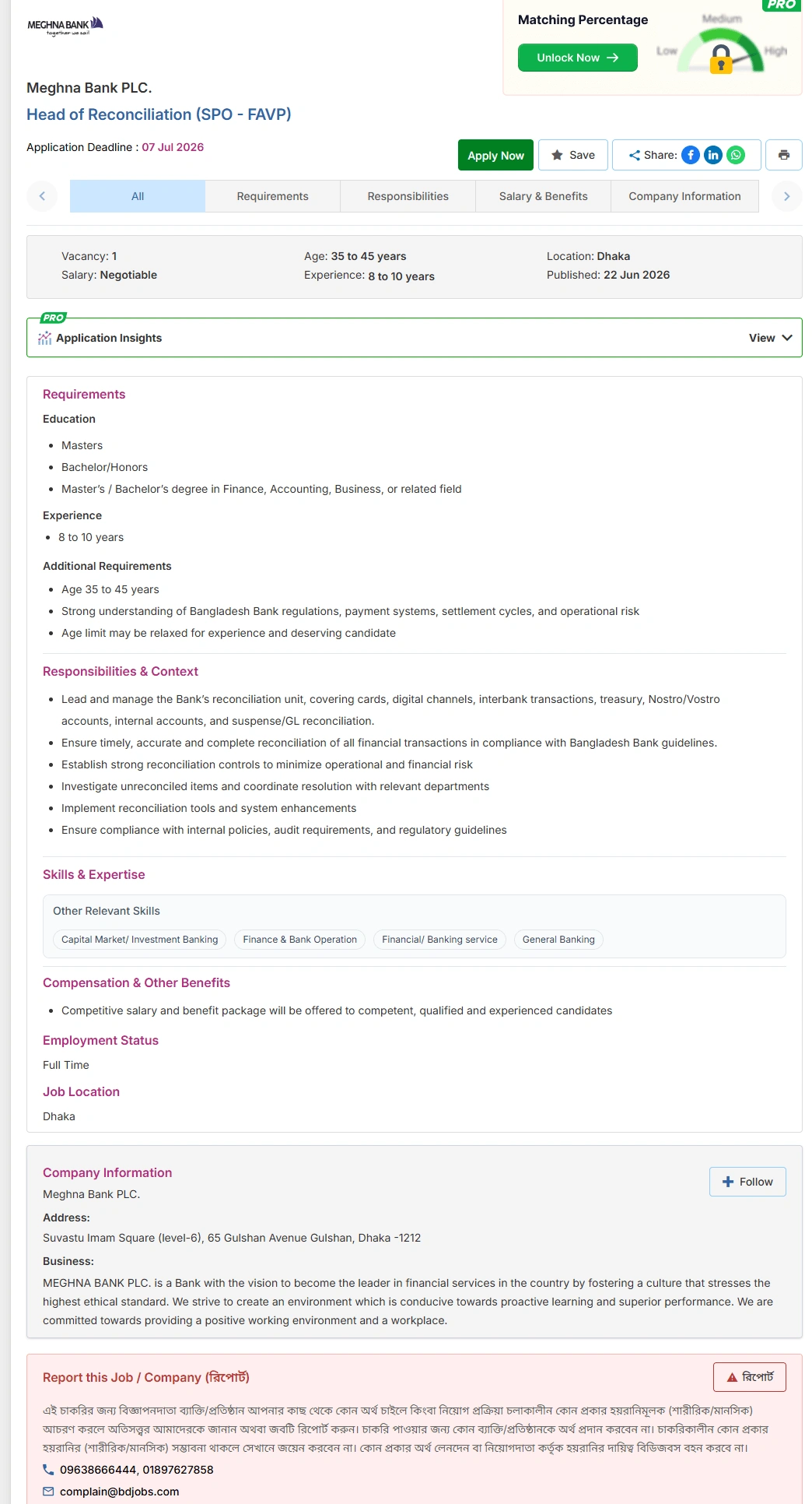 Meghna Bank PLC Job Opportunities 2026