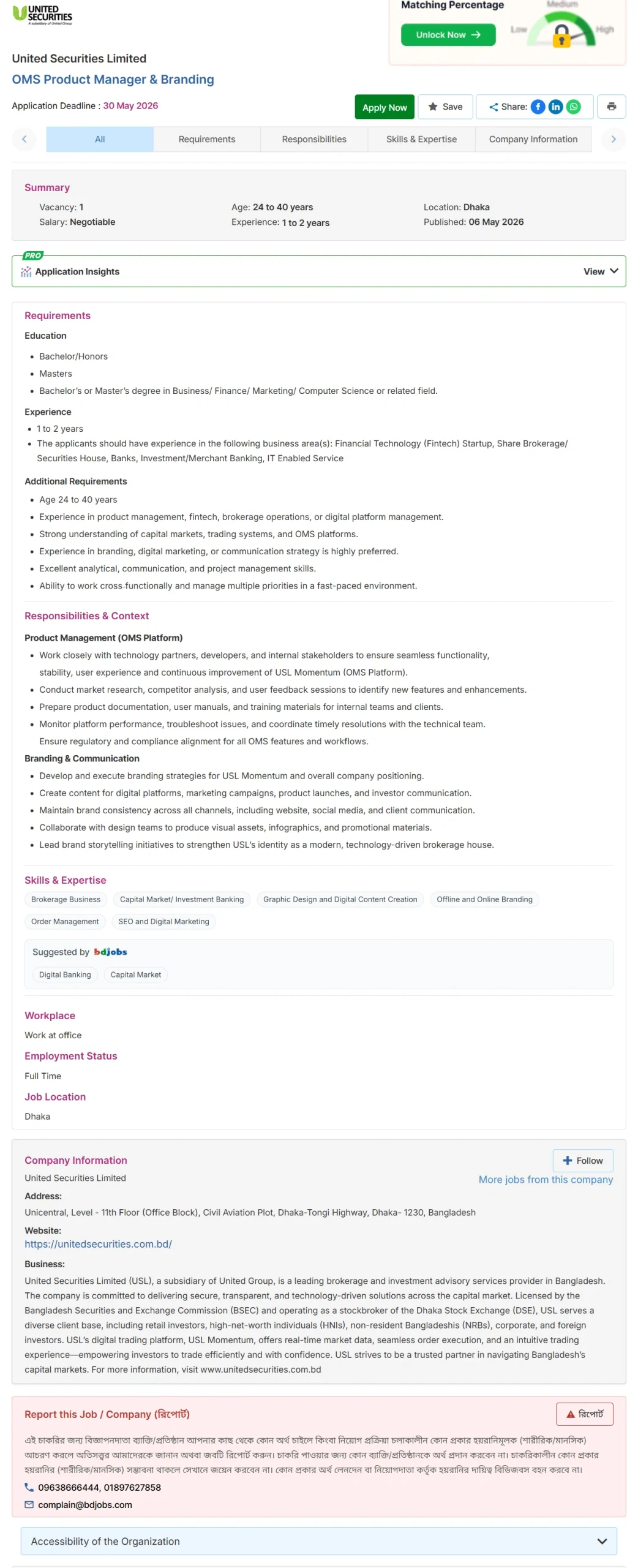 United Securities Job Opportunities 2026