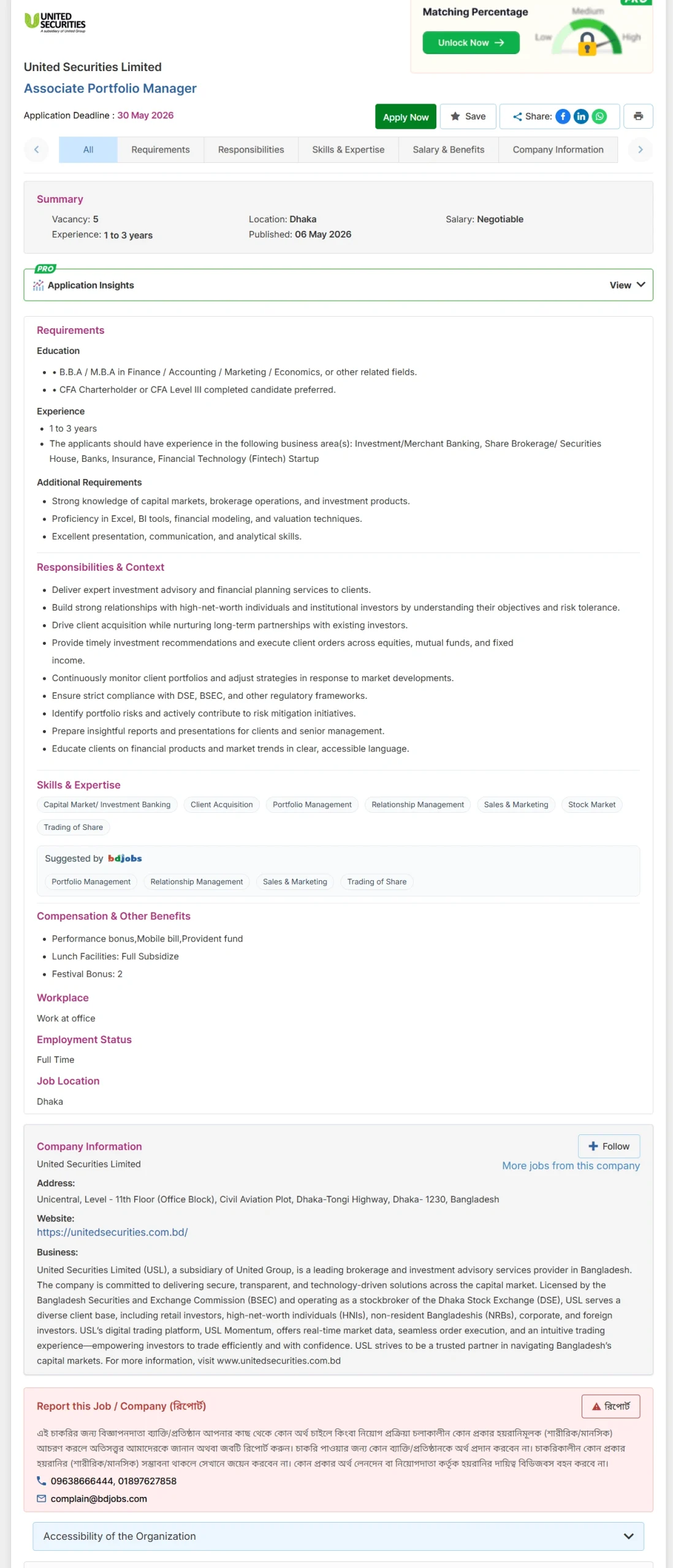 United Securities Job Opportunities 2026