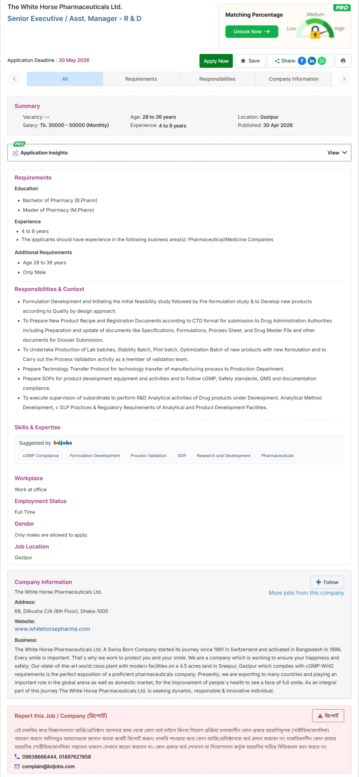 White Horse Pharma Job Opportunities 2026
