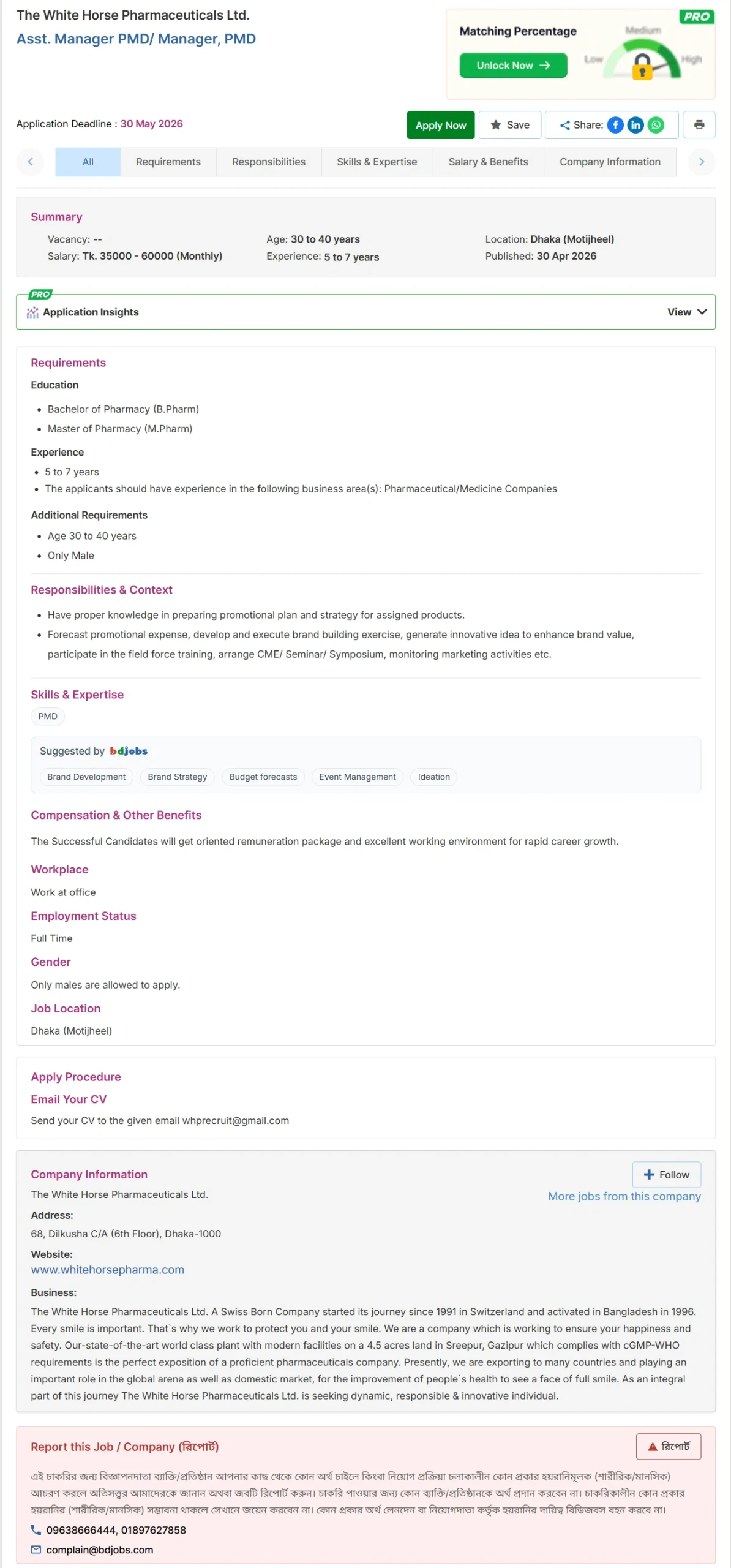 White Horse Pharma Job Opportunities 2026