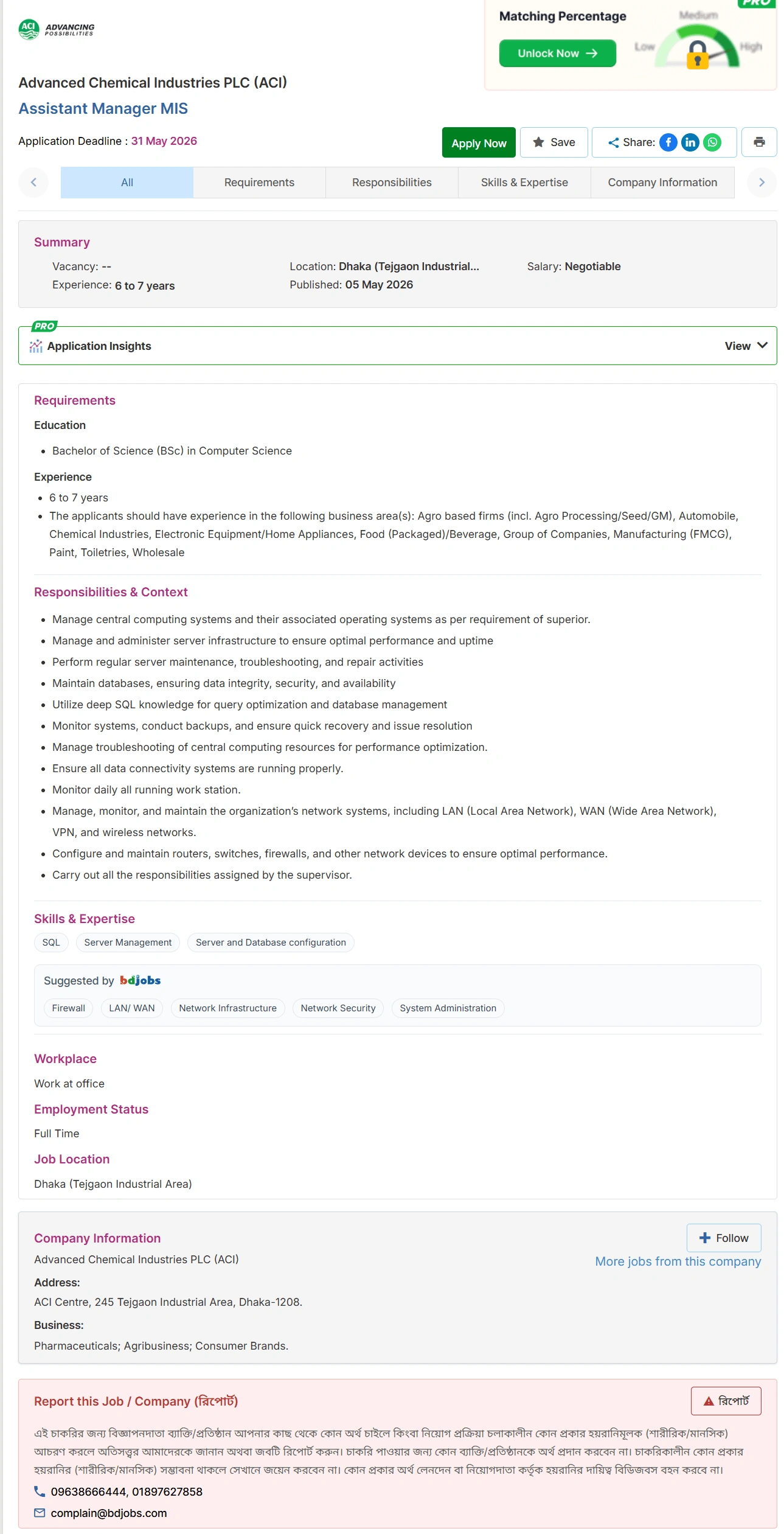ACI PLC Job Opportunities 2026