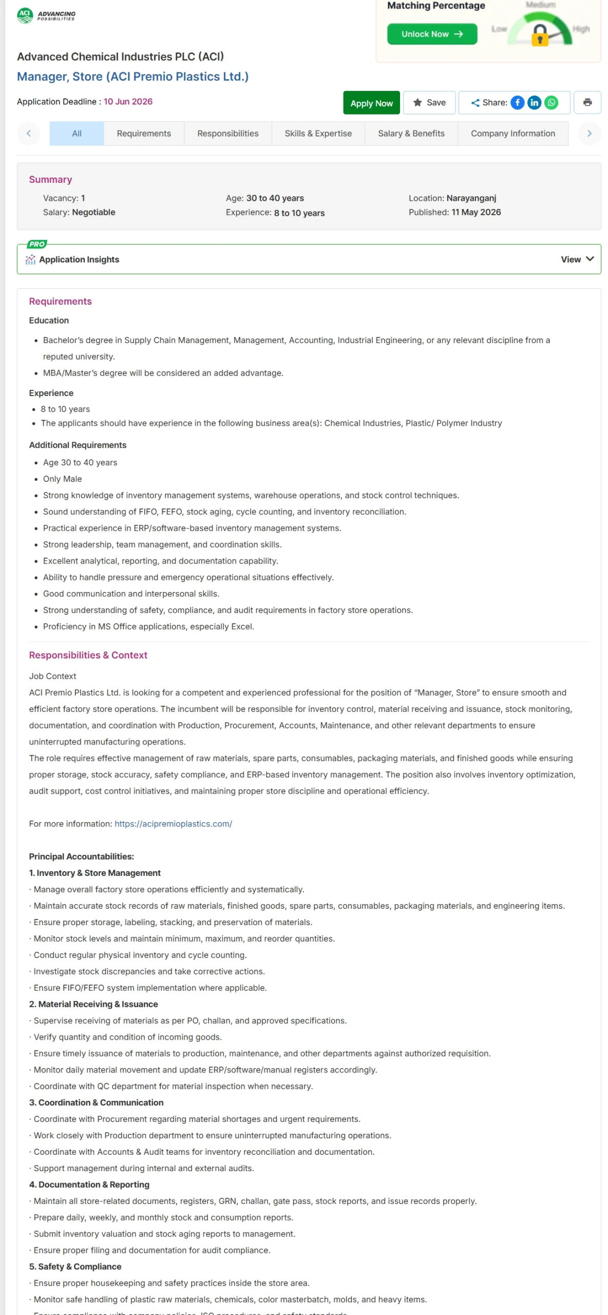 ACI PLC Job Opportunities 2026