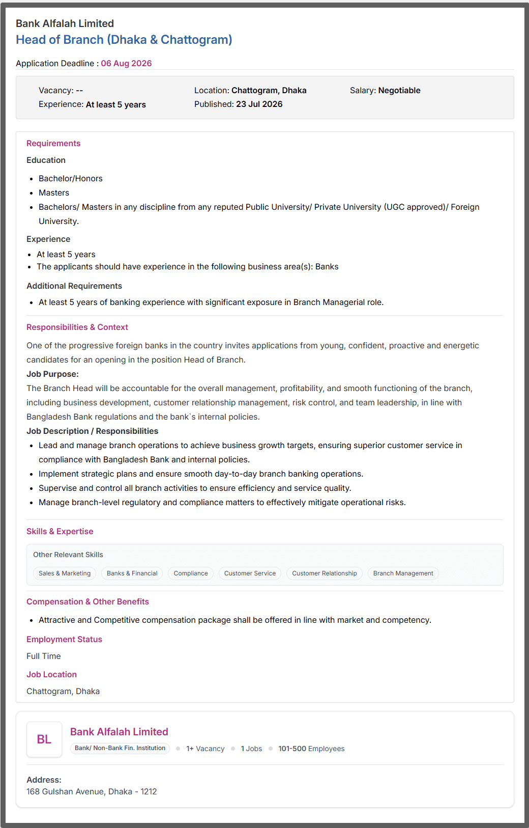 Bank Alfalah Job Opportunities 2026