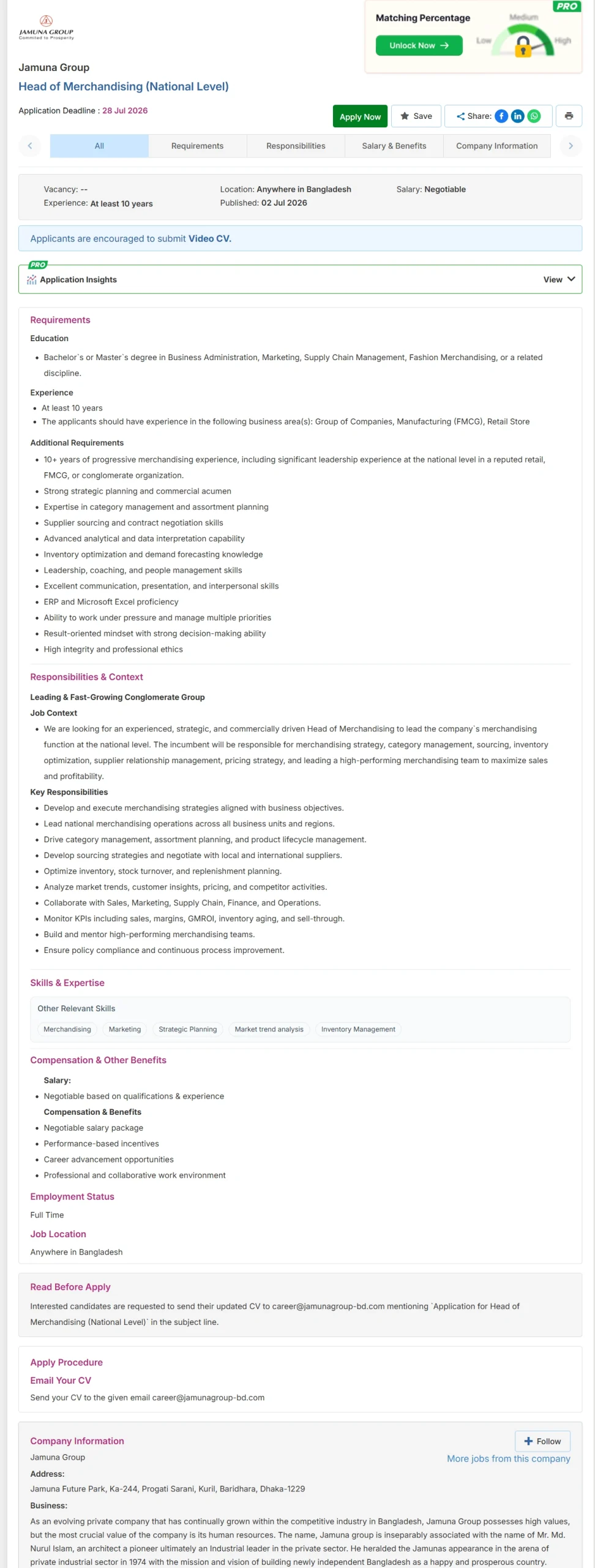 Jamuna Group Job Opportunities 2026