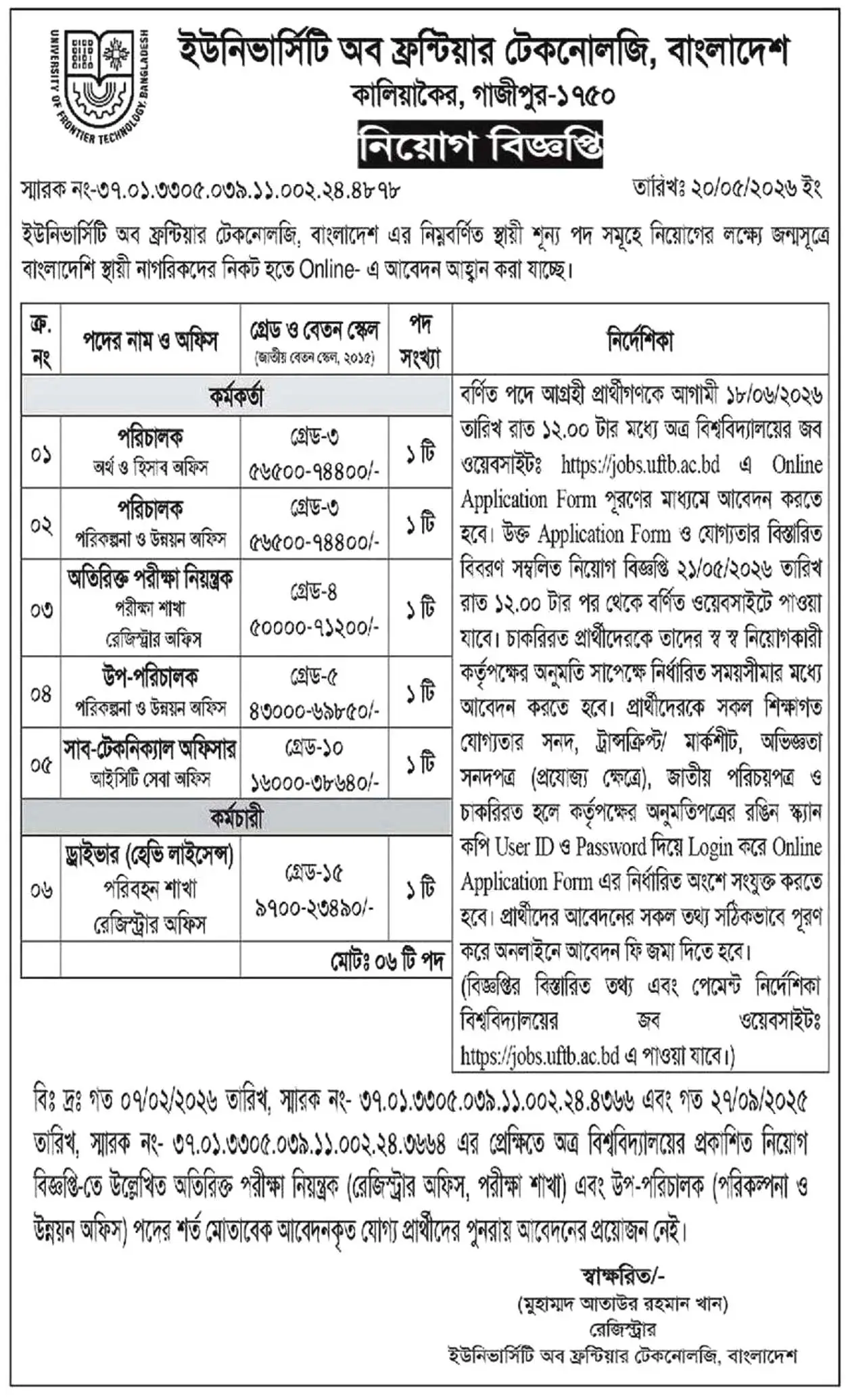 UFTB Job Opportunities 2026