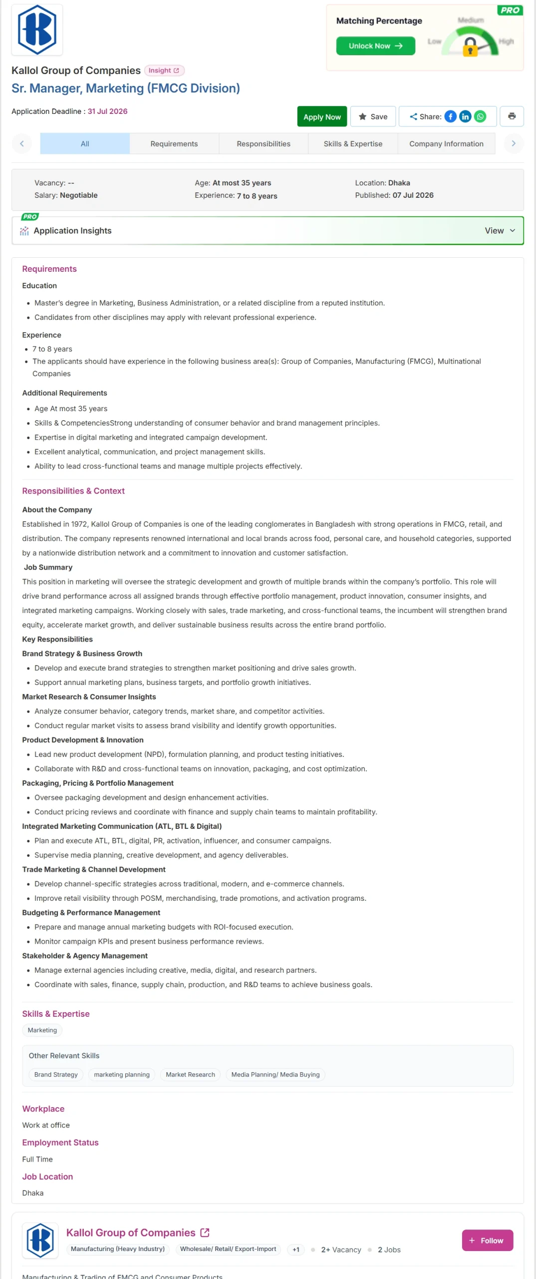 Kallol Group Job Opportunities 2026