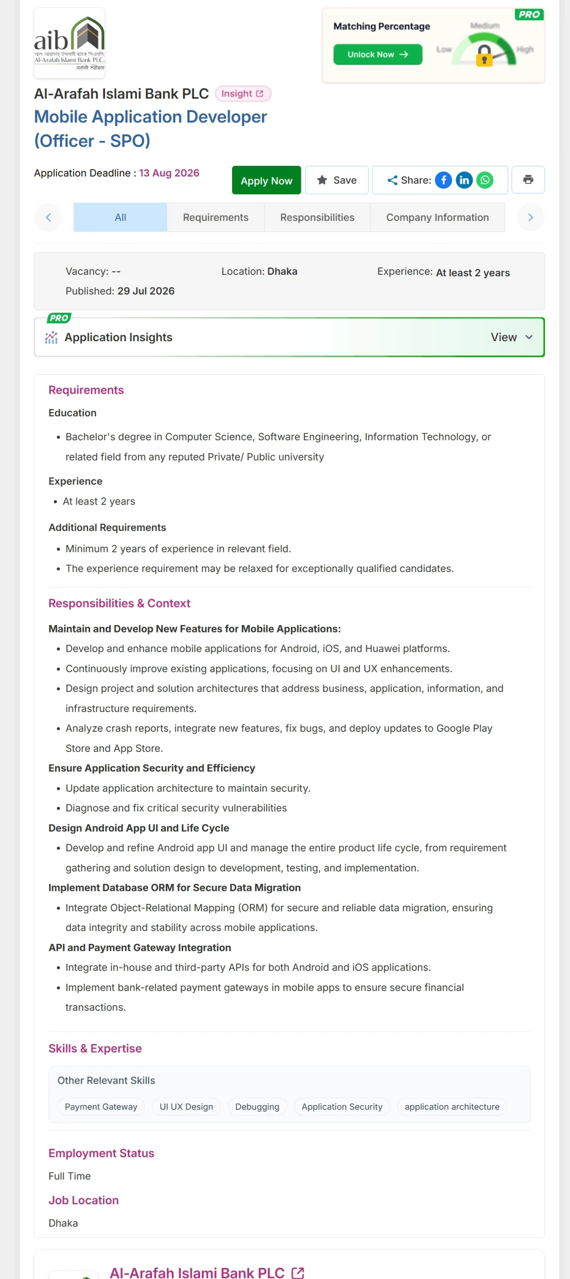 Al Arafah Islami Bank Job Opportunities 2026