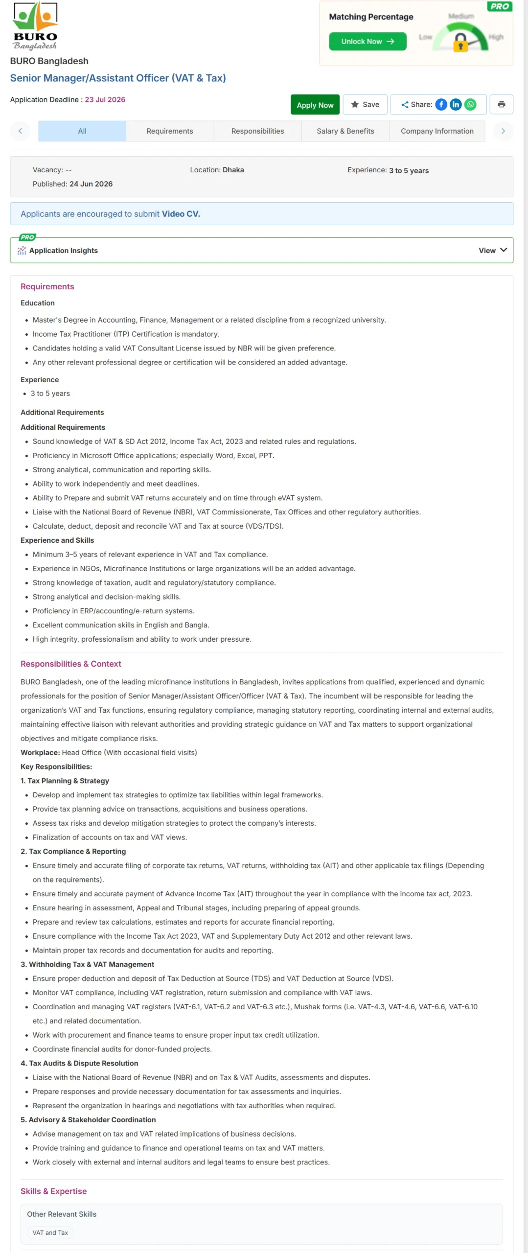 BURO Bangladesh Job Opportunities 2026