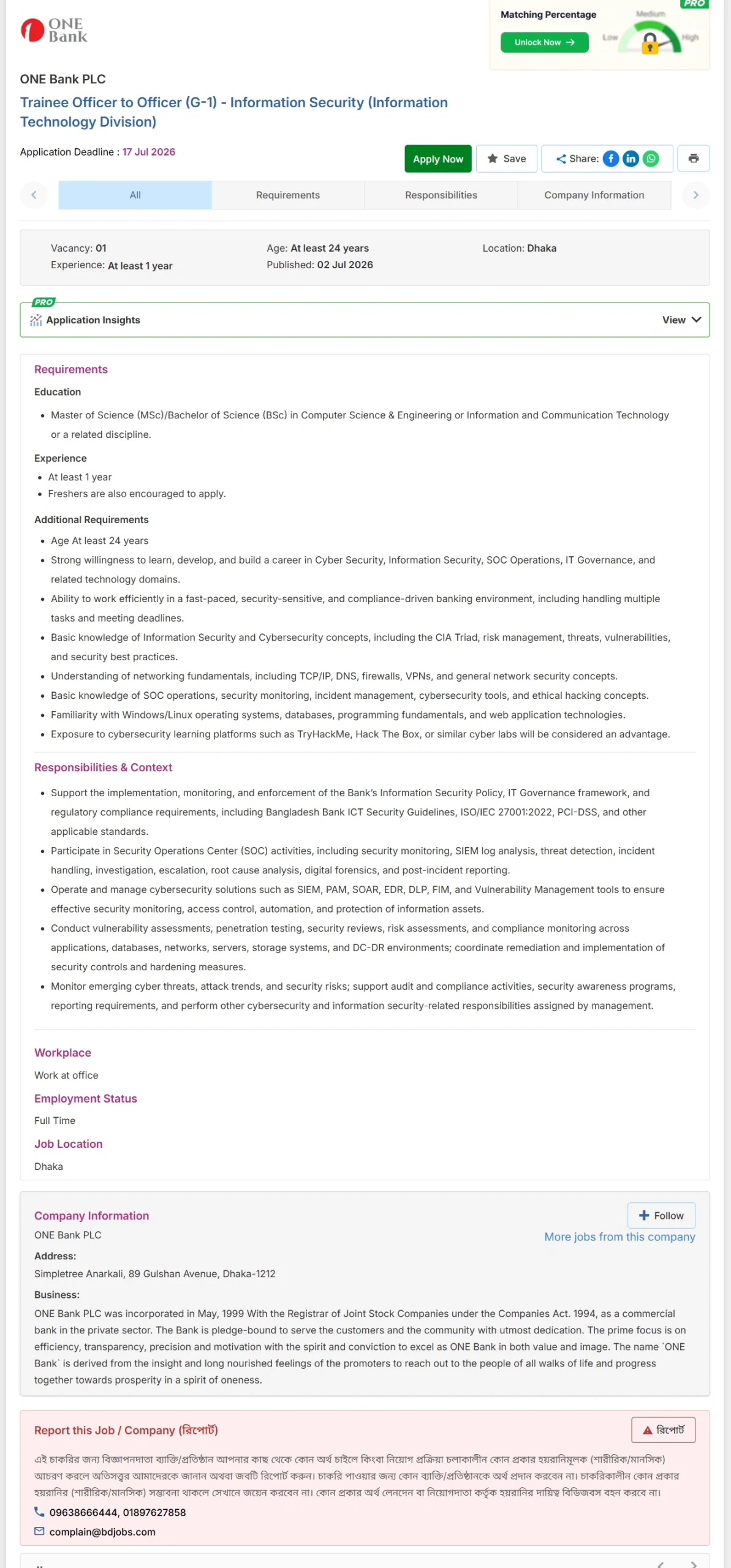 ONE Bank PLC Job Opportunities 2026 
