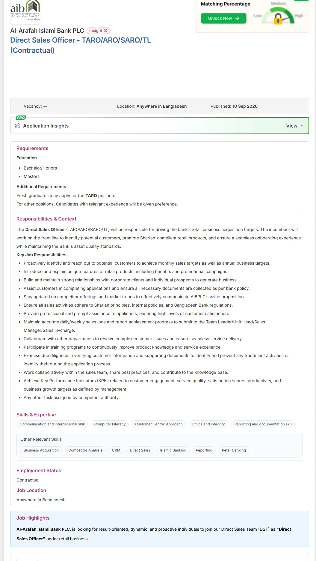 Al Arafah Islami Bank Job Opportunities 2026