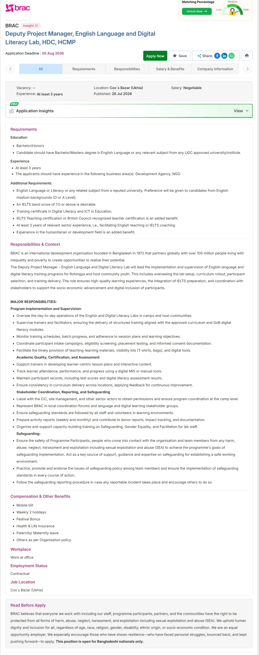 BRAC Job Opportunities 2026