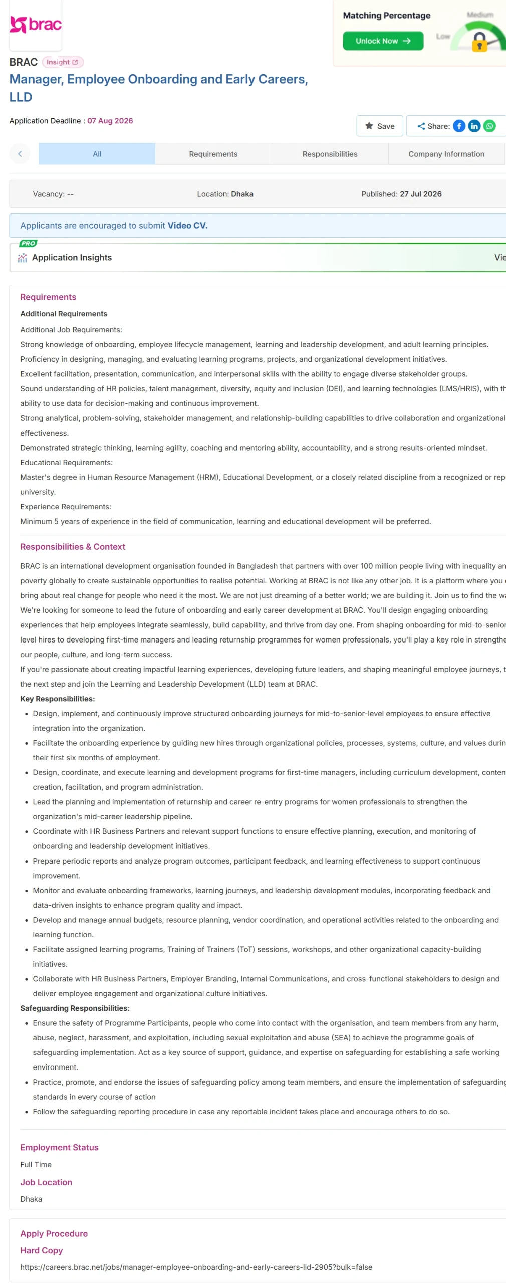 BRAC Job Opportunities 2026