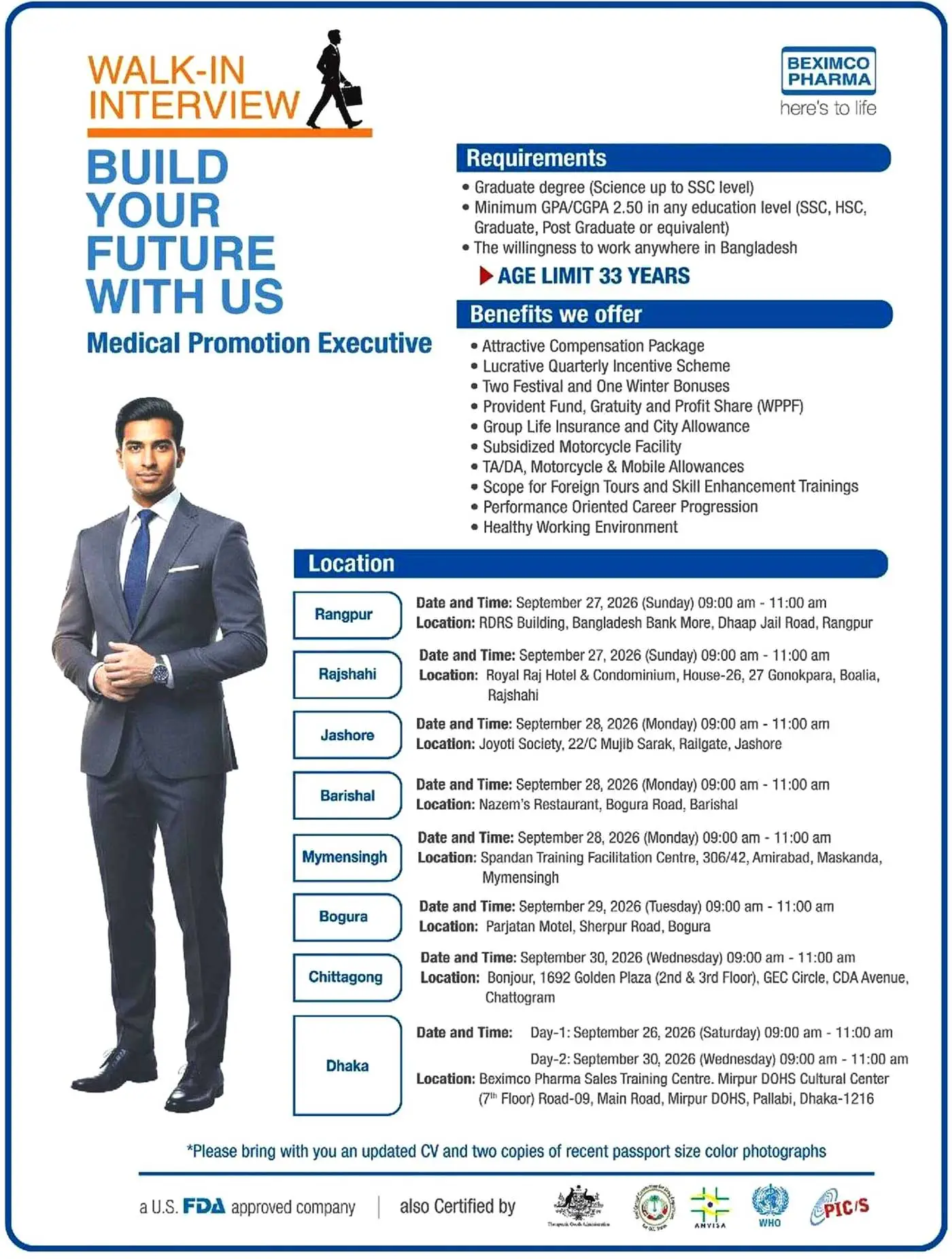 Beximco Pharma Job Opportunities 2026