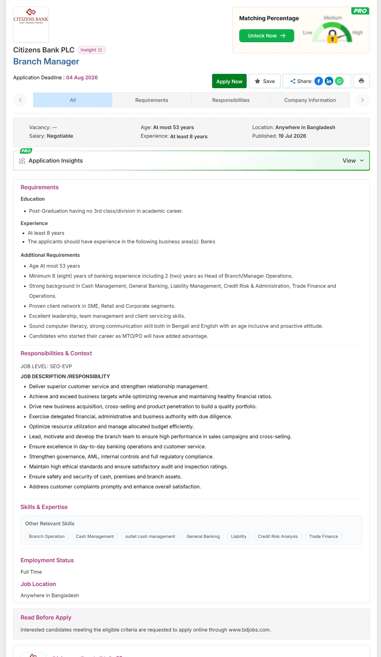 Citizens Bank PLC Job Opportunities 2026