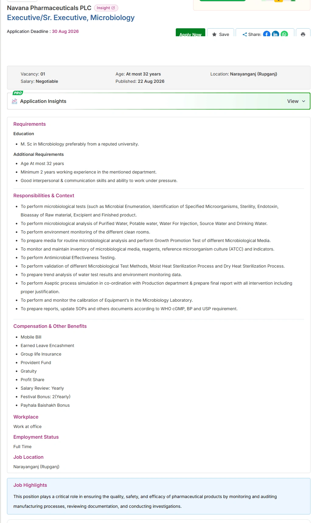 Navana Pharmaceuticals Job Opportunities 2026