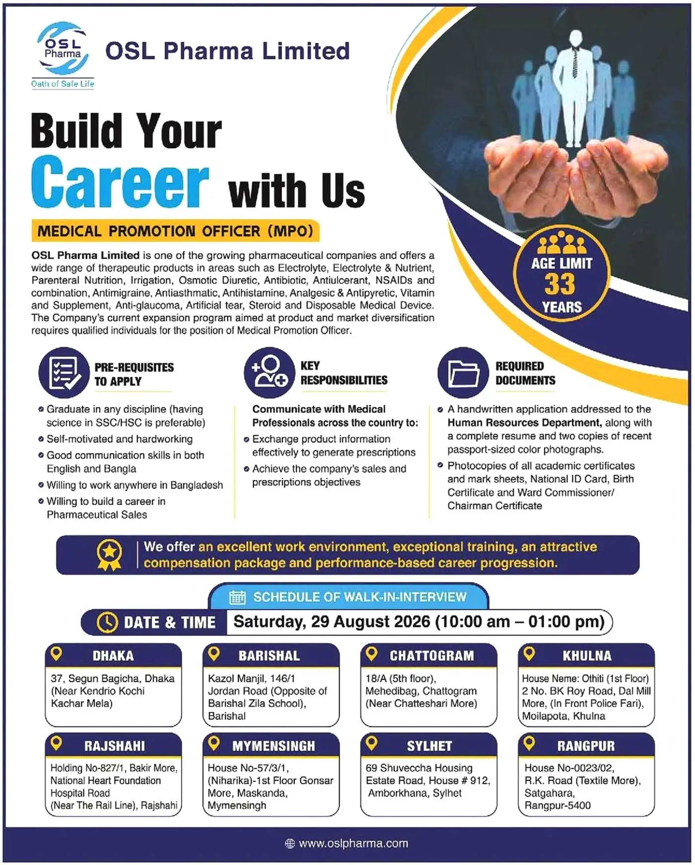 OSL Pharma Job Opportunities 2026