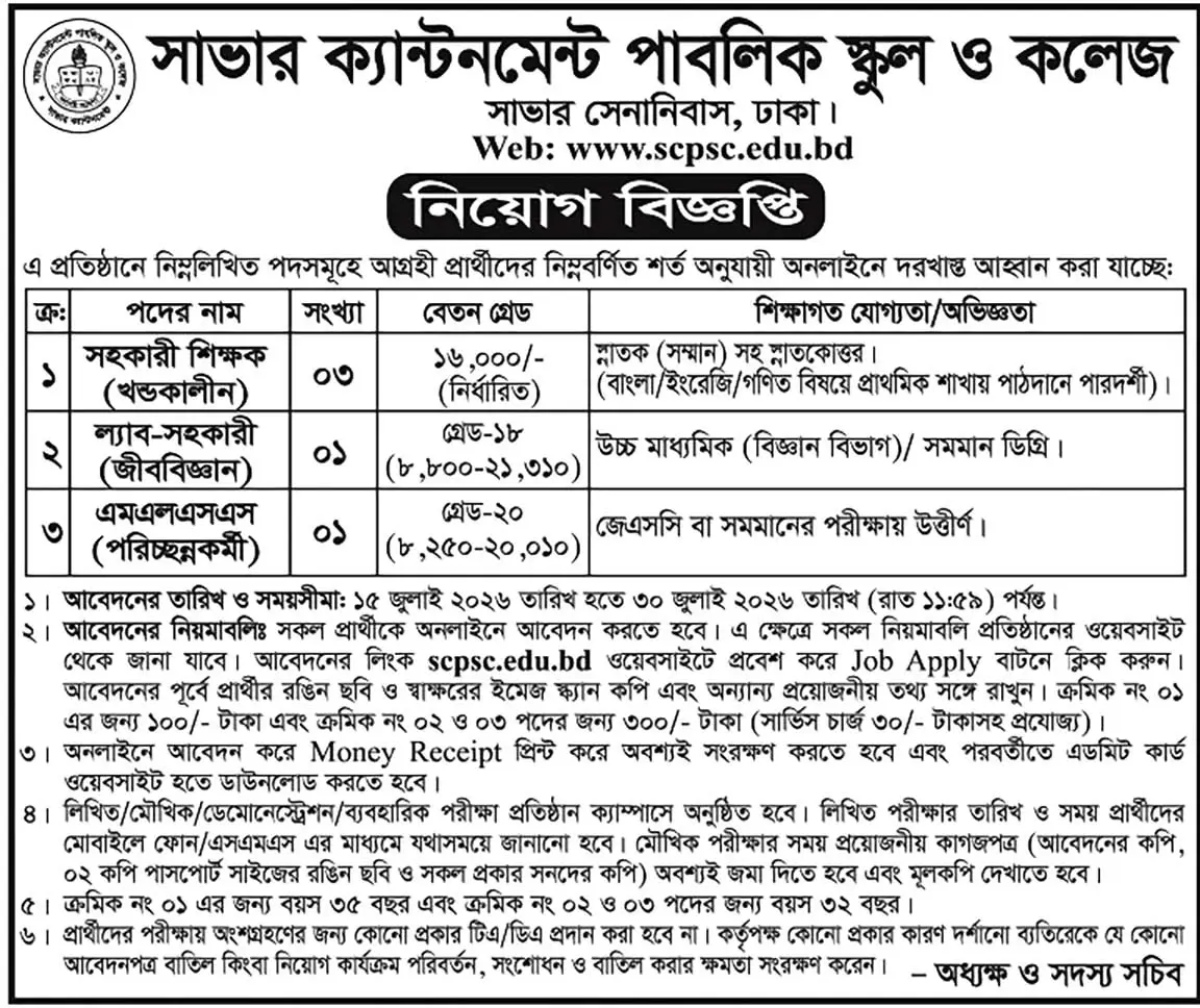All Public School and College Job Opportunities 2026