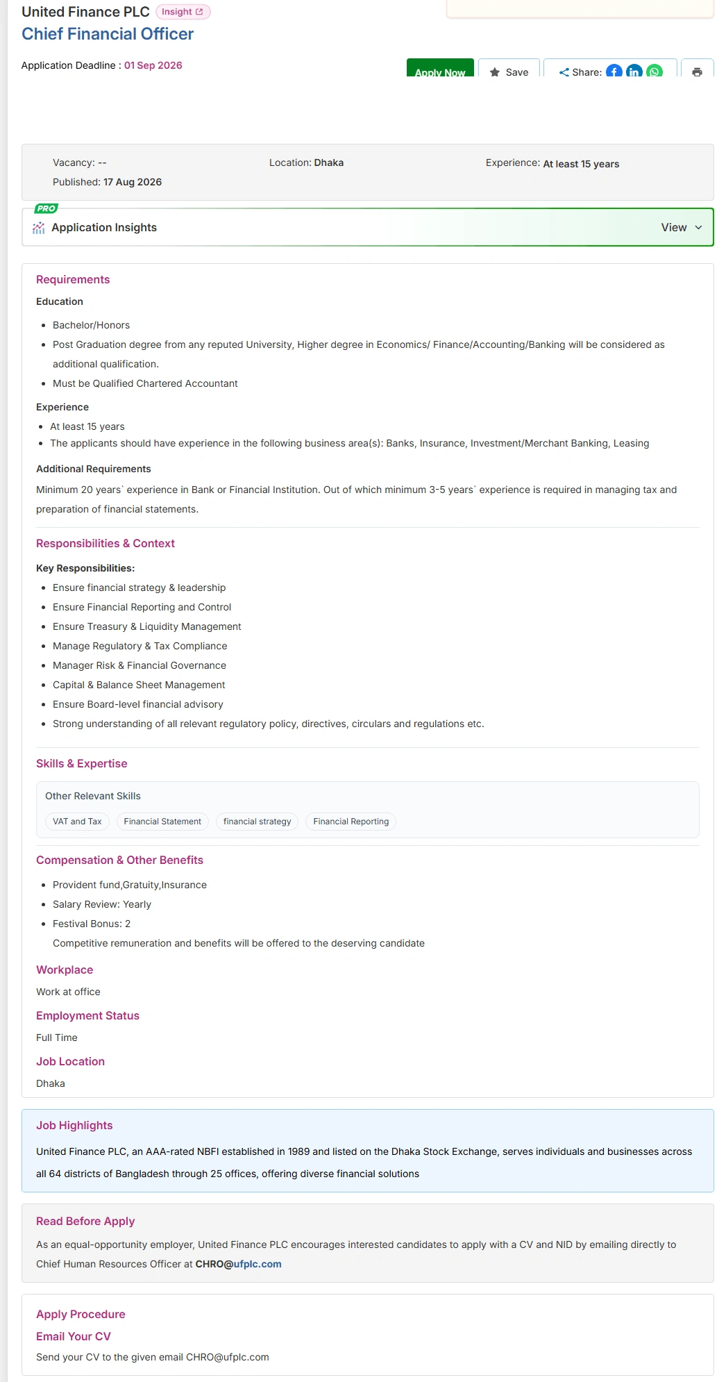 United Finance PLC Job Opportunities 202