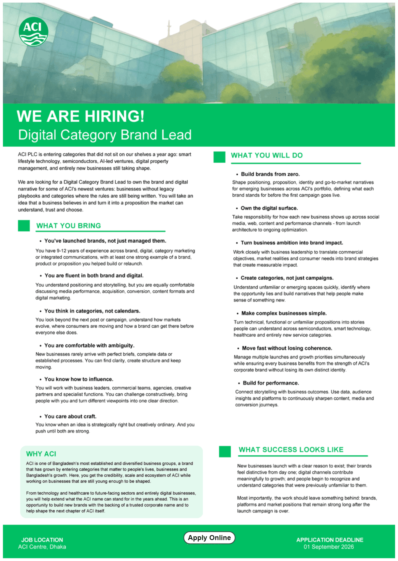 ACI PLC Job Opportunities 2026