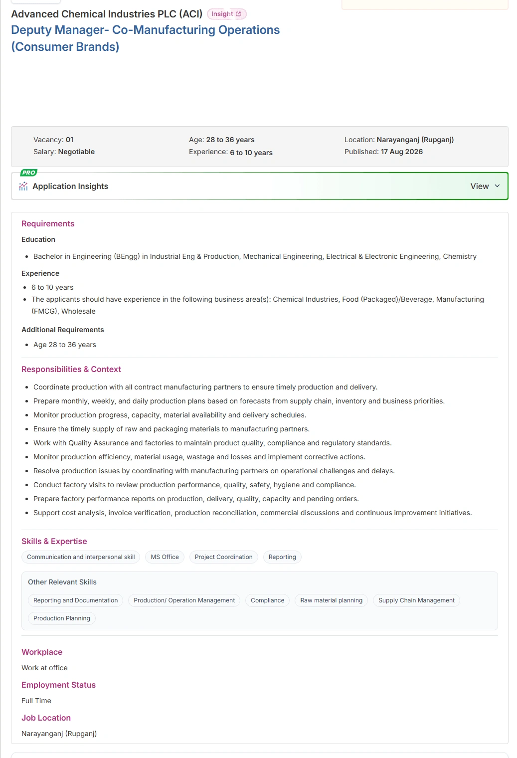 ACI PLC Job Opportunities 2026