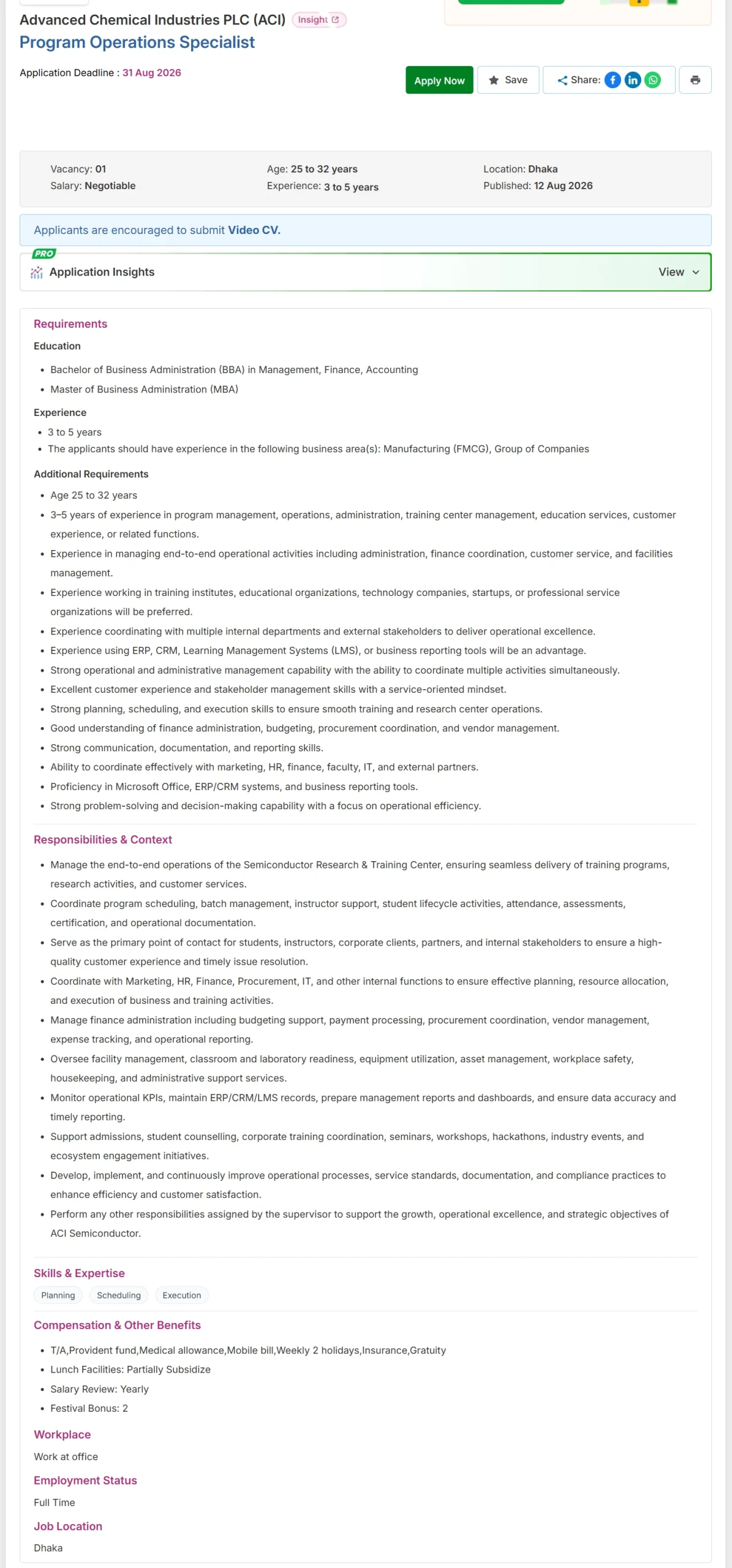 ACI PLC Job Opportunities 2026