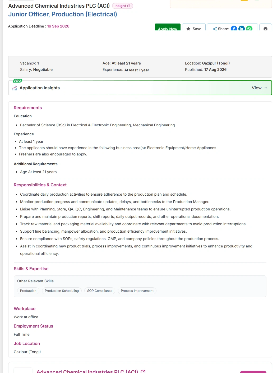 ACI PLC Job Opportunities 2026