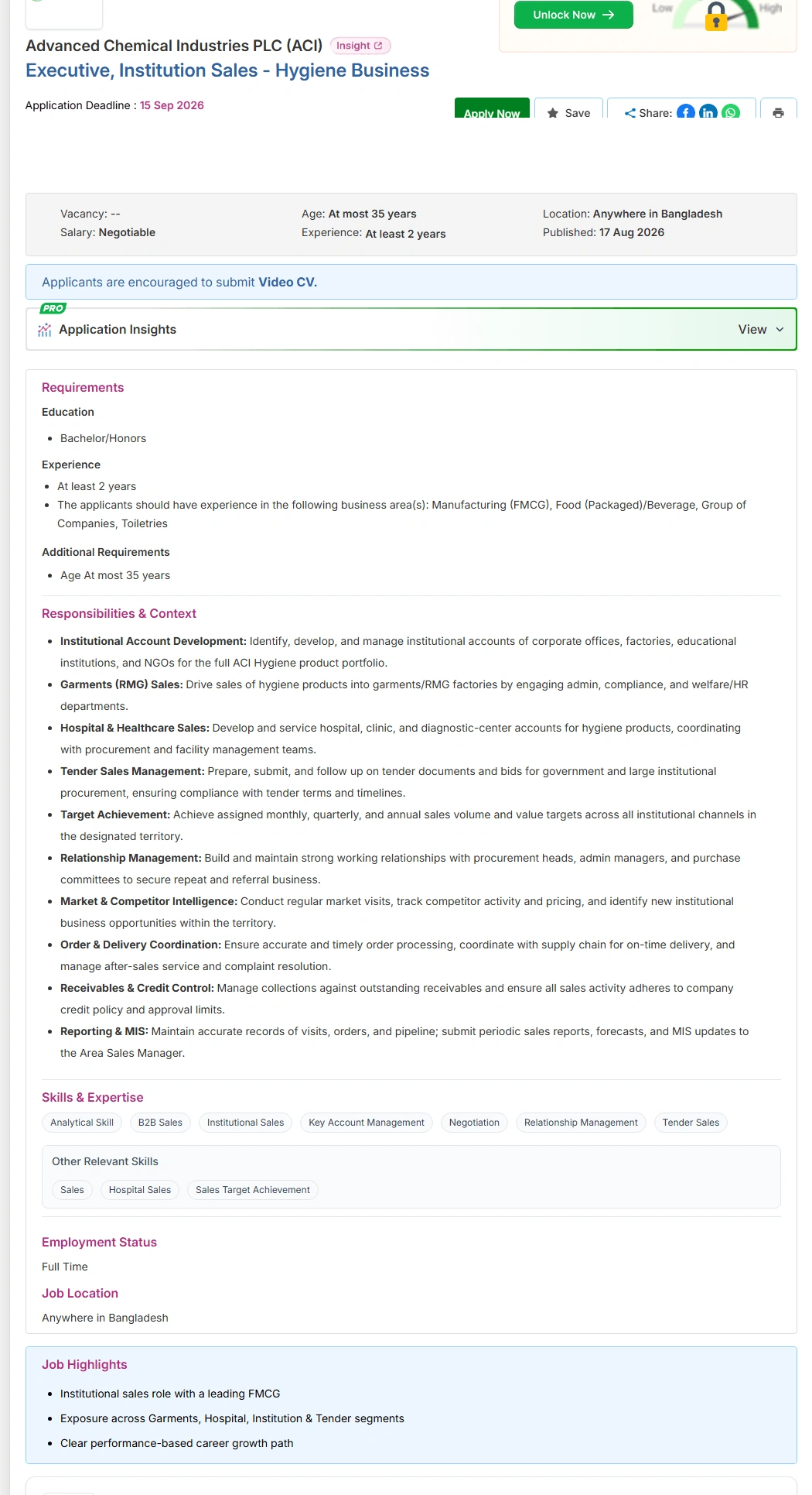 ACI PLC Job Opportunities 2026