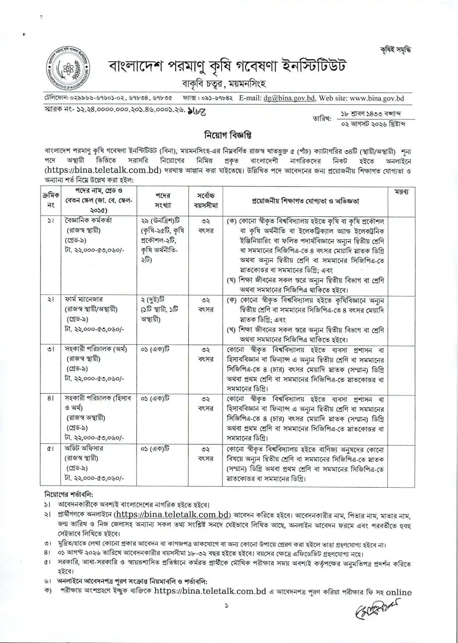 BINA Job Opportunities 2026