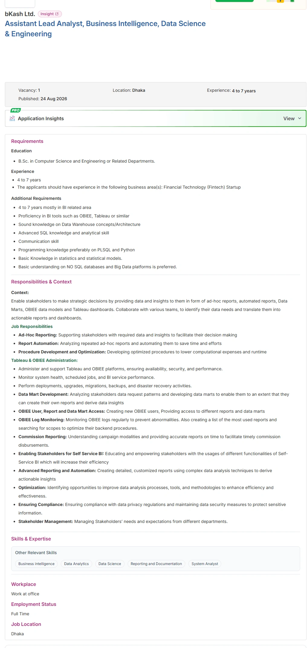 bKash Ltd Job Opportunities 2026