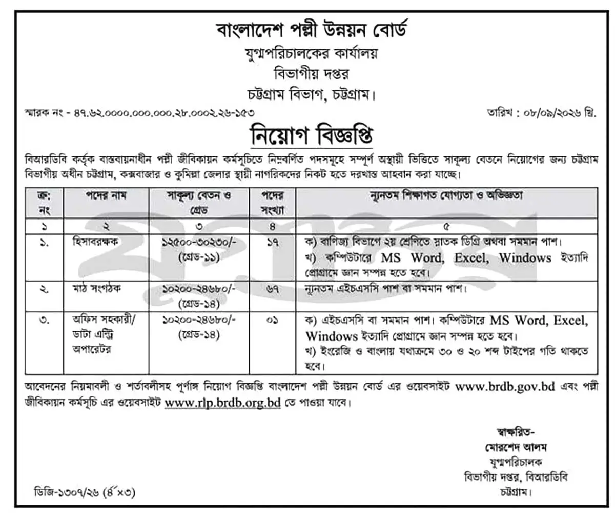 BRDB Job Opportunities 2026