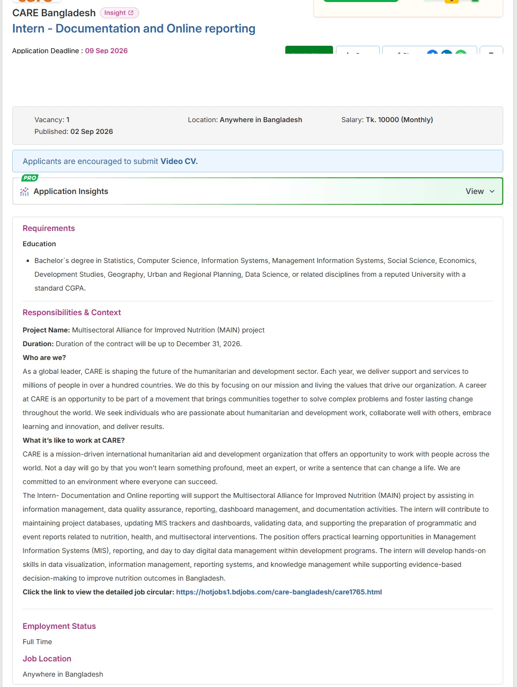 CARE Job Opportunities 2026 