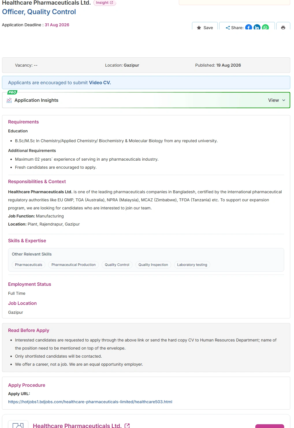 Healthcare Pharmaceuticals Job Opportunities 2026