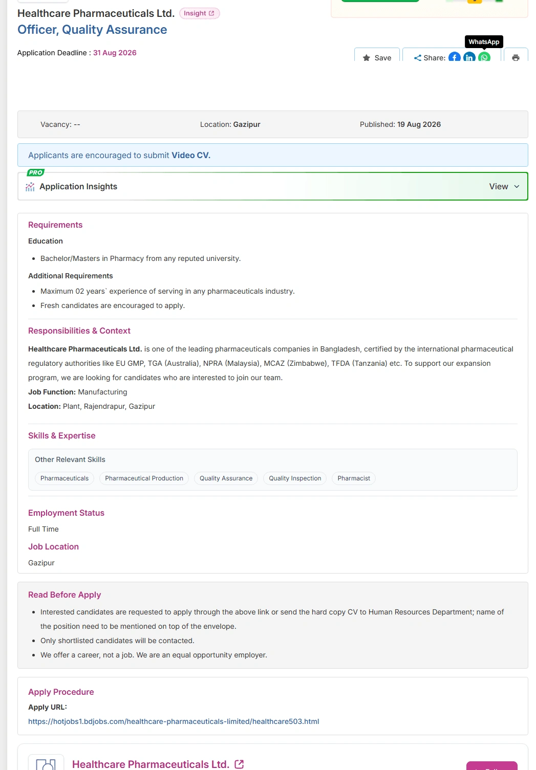 Healthcare Pharmaceuticals Job Opportunities 2026