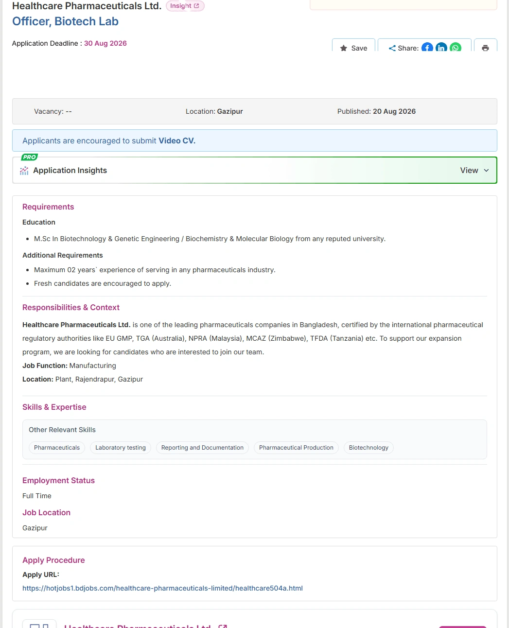 Healthcare Pharmaceuticals Job Opportunities 2026