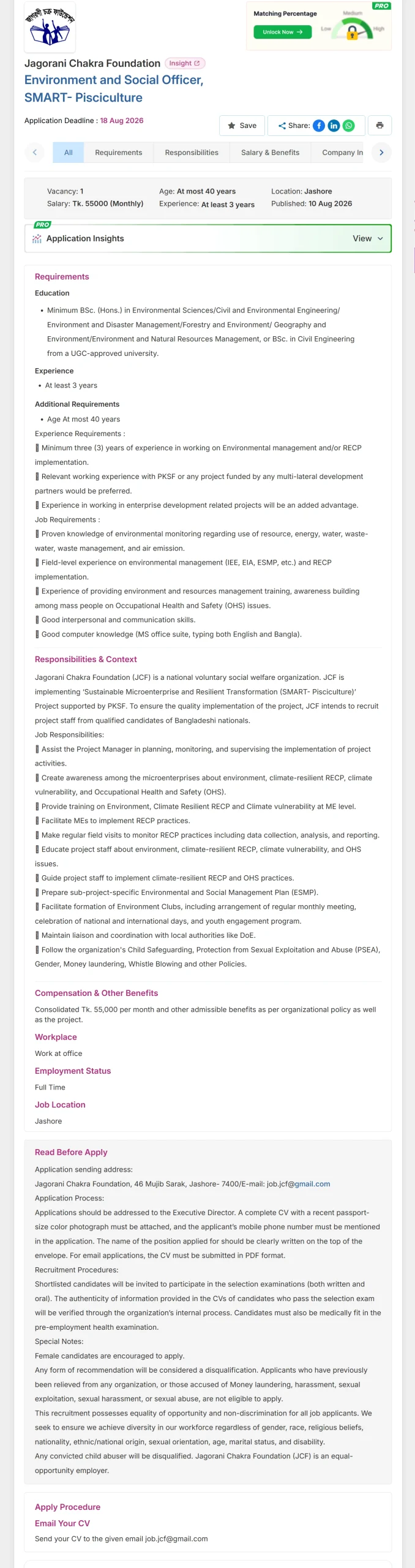  Jagorani Chakra Foundation Job Opportunities 2026