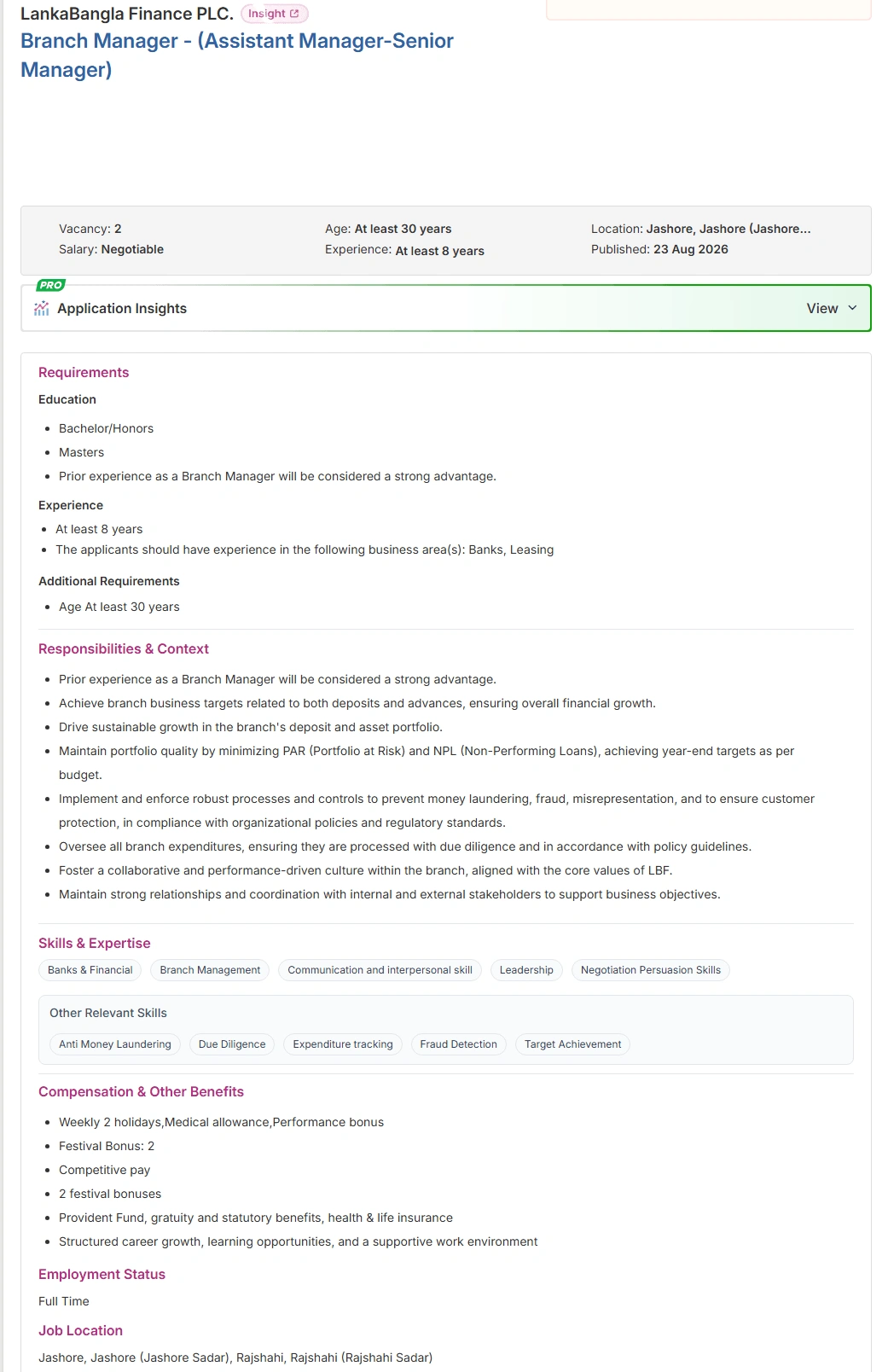 LankaBangla Finance PLC Job Opportunities 2026