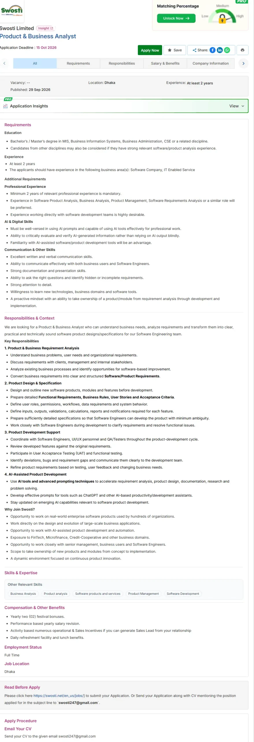Swosti Limited Job Opportunities 2026
